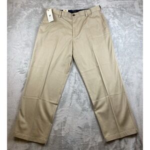Dockers Pants Mens 34x29 Khaki Tan Iconic Khaki Flat Front Relaxed Fit Casual